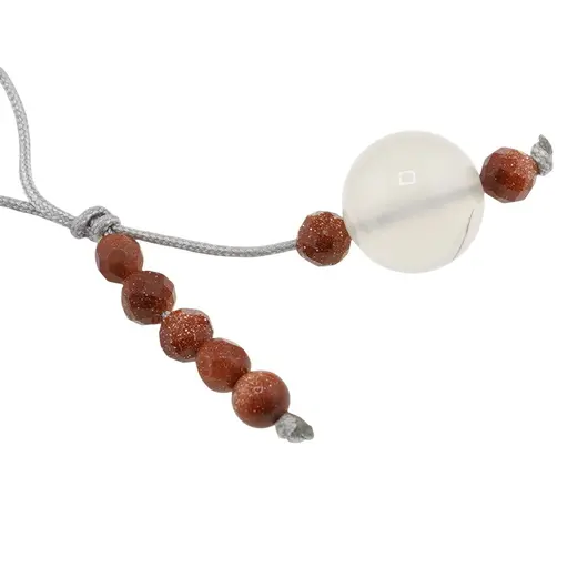 Accesoriu cu pietre semipretioase Agat natural sfera 10mm si Goldstone maro 4mm, imagine 2