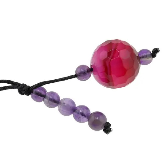 Accesoriu cu pietre semipretioase Agat roz sfera 12mm si Ametist 4mm, imagine 2