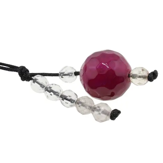 Accesoriu cu pietre semipretioase Agat roz sfera 12mm si Cristal de stanca 4mm, imagine 2