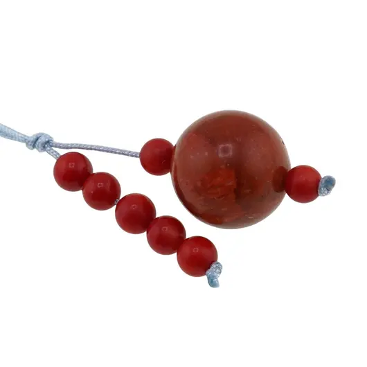 Accesoriu cu pietre semipretioase Coral rosu pasta sfera 14mm si Coral rosu 5mm, imagine 2