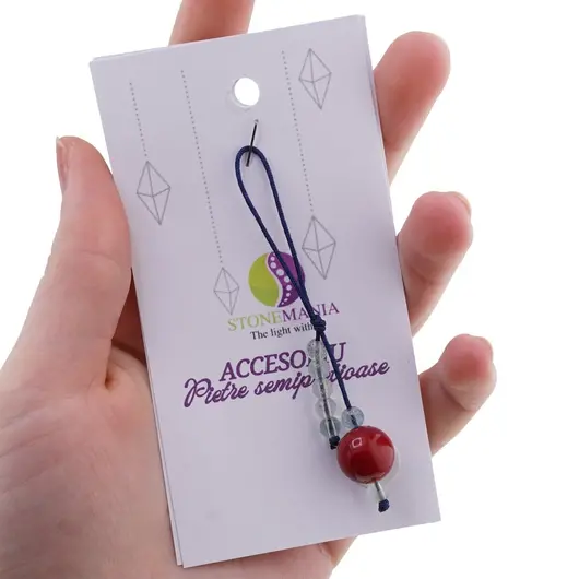 Accesoriu cu pietre semipretioase Coral rosu sfera 10mm si Fluorit 4mm, imagine 3
