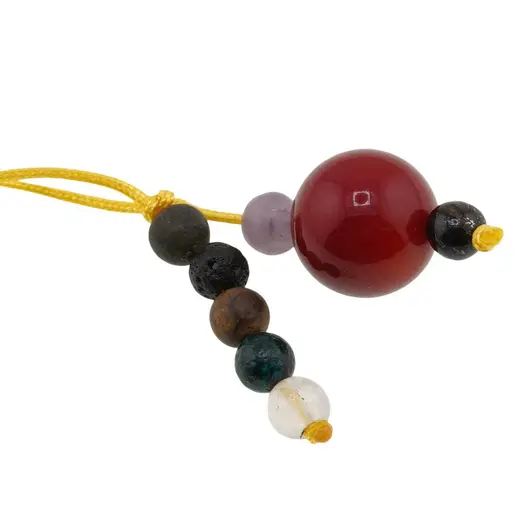 Accesoriu cu pietre semipretioase Coral rosu sfera 10mm si mix cristale 4mm, imagine 3