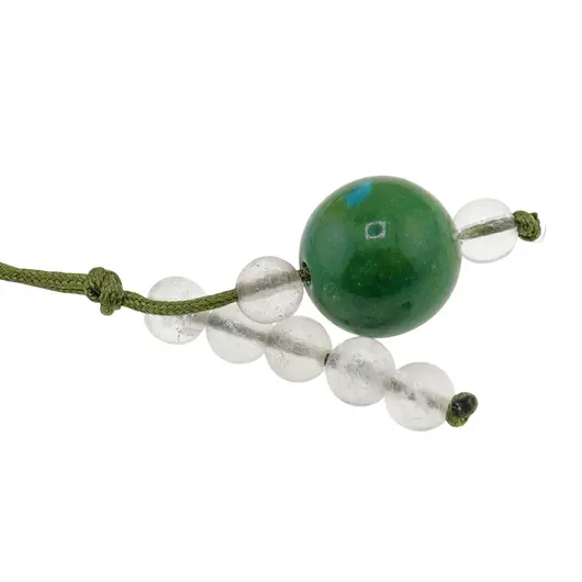Accesoriu cu pietre semipretioase Crisocola sfera 10mm si Cristal de stanca 4mm, imagine 2