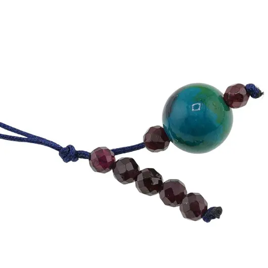 Accesoriu cu pietre semipretioase Crisocola sfera 10mm si Granat 4mm, imagine 3