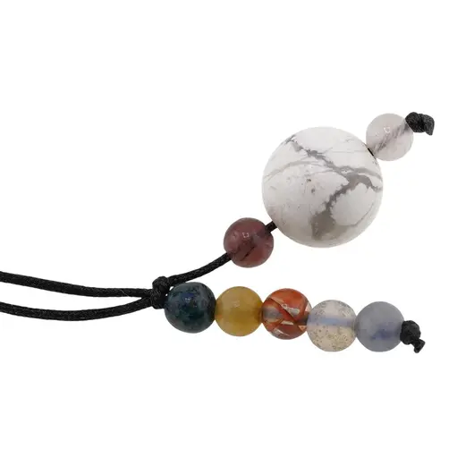 Accesoriu cu pietre semipretioase Howlit sfera 10mm si mix cristale 4-5mm, imagine 3