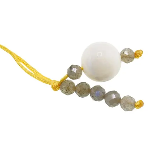 Accesoriu cu pietre semipretioase Sidef alb sfera 10mm si Labradorit 4mm, imagine 2