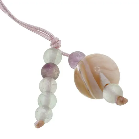 Accesoriu cu pietre semipretioase Sidef sfera 10mm si Fluorit 4mm, imagine 2