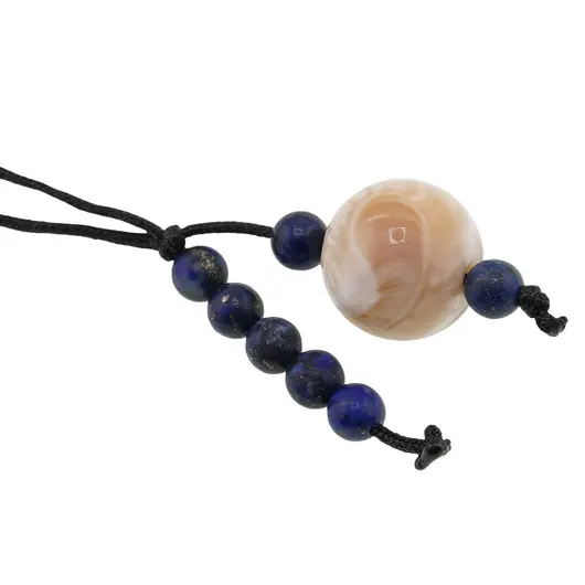 Accesoriu cu pietre semipretioase Sidef sfera 10mm si Lapis lazuli 4mm, imagine 2