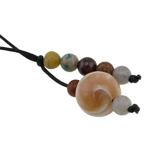 Accesoriu cu pietre semipretioase Sidef sfera 10mm si mix cristale 5mm, imagine 3