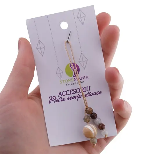 Accesoriu cu pietre semipretioase Sidef sfera 10mm si mix cristale 5mm, imagine 4