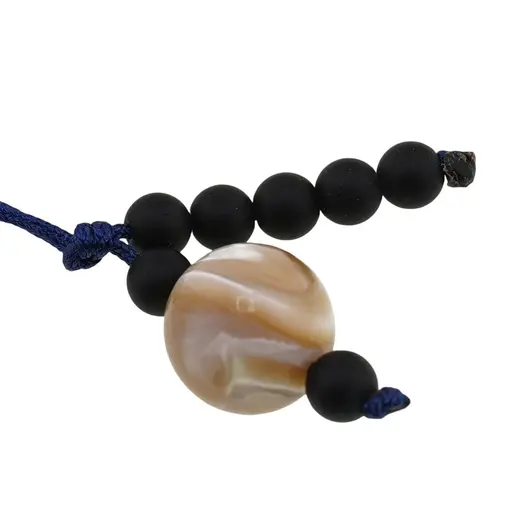 Accesoriu cu pietre semipretioase Sidef sfera 10mm si Onix mat 4mm, imagine 2