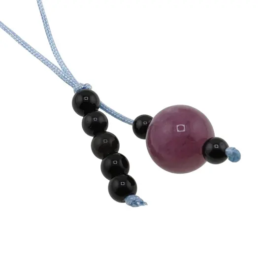 Accesoriu cu pietre semipretioase Turmalina roz sfera 10mm si Onix negru 4mm, imagine 2