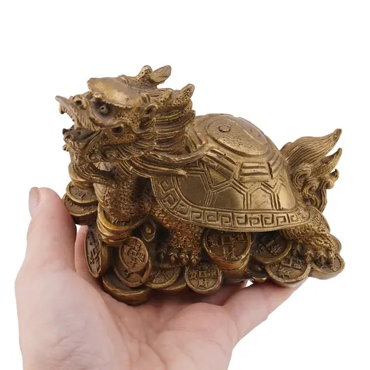 Statueta Feng Shui Broasca testoasa Dragon din alama, 11cm, imagine 3