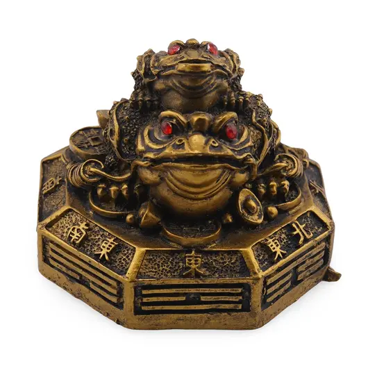 Statueta Feng Shui Broaste raioase pe baza hexagonala din rasina, 7cm