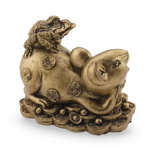 Statueta Feng Shui Sobolan cu boasca raioasa si Bagua din rasina, 9,5cm, imagine 2