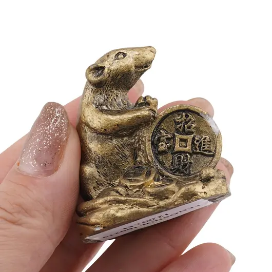 Statueta Feng Shui Sobolan cu moneda, 4cm, imagine 3