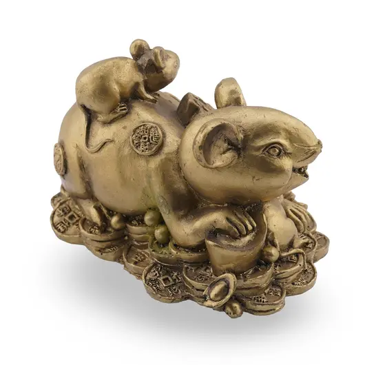 Statueta Feng Shui Sobolan cu pui si Ru yi din rasina, 10cm, imagine 2
