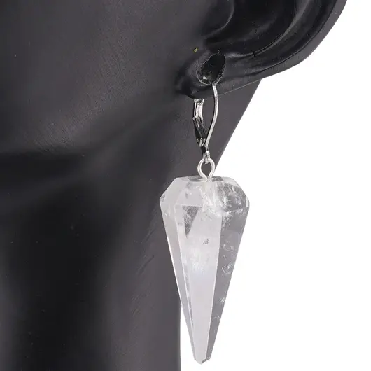 Cercei cu agatatoare Cristal de stanca forma pendul, imagine 2