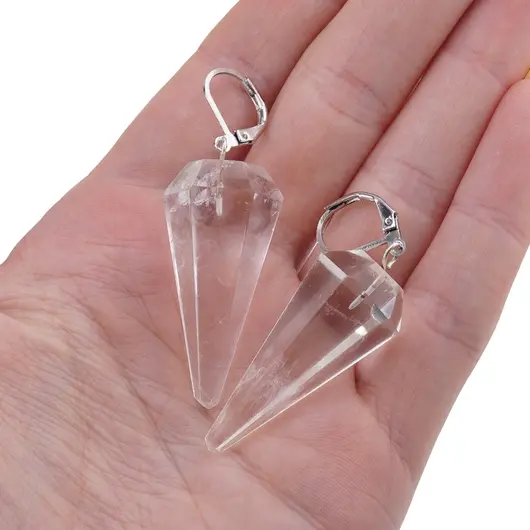 Cercei cu agatatoare Cristal de stanca forma pendul, imagine 3