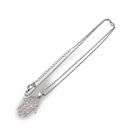 Colier Feng Shui cu pandantiv model Hamsa, 30mm