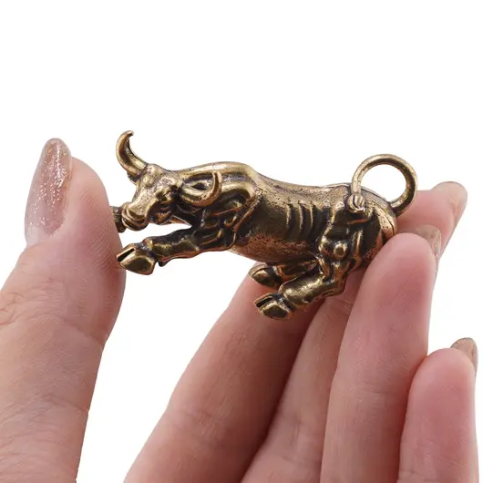 Statueta Feng Shui Bivol din alama, 4,5cm, imagine 3
