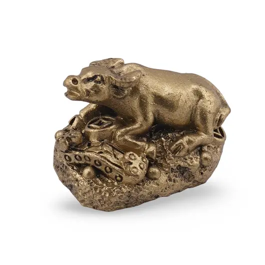 Statueta Feng Shui Bivol mic cu Ru yi din rasina, 3cm
