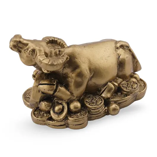 Statueta Feng Shui Bivol si Bagua din rasina, 7cm, imagine 2