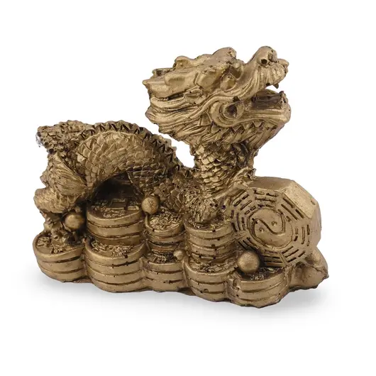 Statueta Feng Shui Dragon cu broasca raioasa si Bagua, 9,5cm, imagine 2