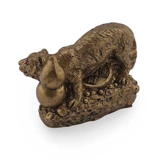 Statueta Feng Shui Tigru cu Wu lou din rasina, 4cm, imagine 2