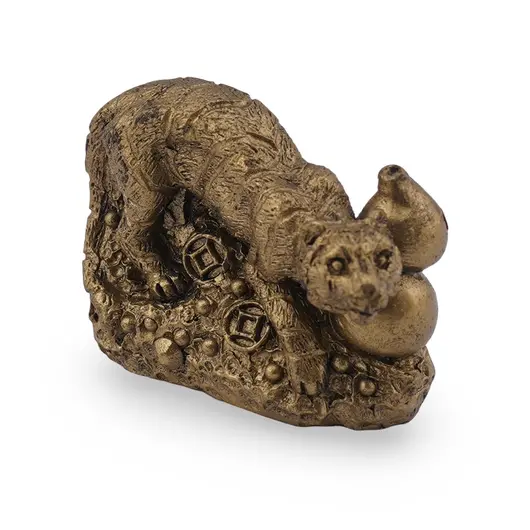 Statueta Feng Shui Tigru cu Wu lou din rasina, 4cm
