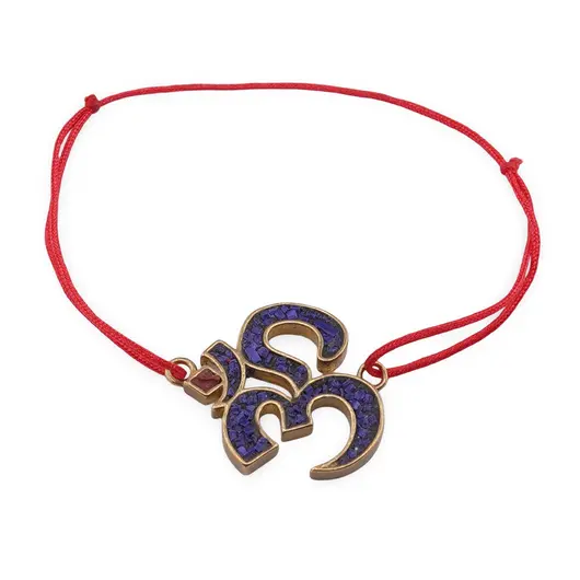 Bratara Therapy cu charm OM albastru, 20mm