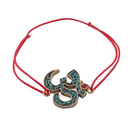 Bratara Therapy cu charm OM turcoaz, 20mm