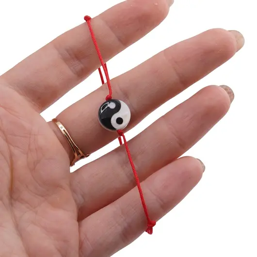 Bratara Therapy cu charm Ying Yang din Sidef, 11mm, imagine 3