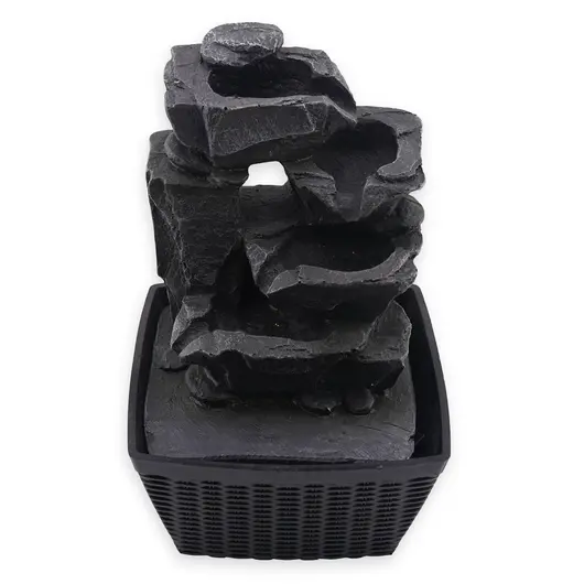 Fantana arteziana electrica, decoratiune Feng Shui pentru interior, model roca neagra