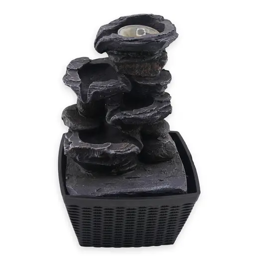 Fantana arteziana electrica, decoratiune Feng Shui pentru interior, model stanca neagra