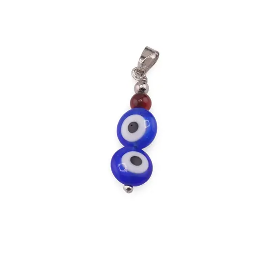 Pandantiv Agat sfera 4mm si doi Ochi protector 8mm