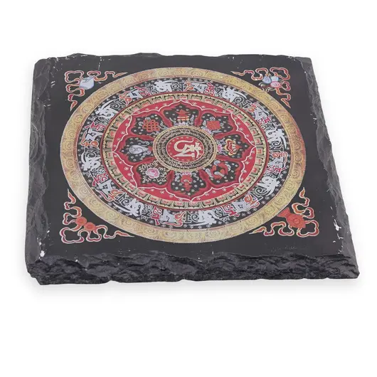 Placa Feng Shui din piatra cu mandala tibetana, imagine 2