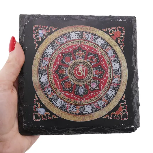 Placa Feng Shui din piatra cu mandala tibetana, imagine 3