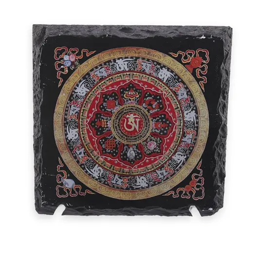 Placa Feng Shui din piatra cu mandala tibetana