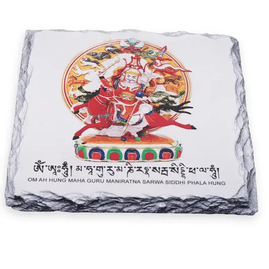 Placa Feng Shui din piatra cu regele Gesar din Ling, imagine 2