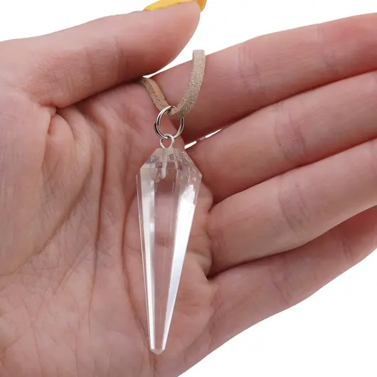 Set pandantiv si cercei cu agatatoare Cristal de stanca forma pendul, imagine 4