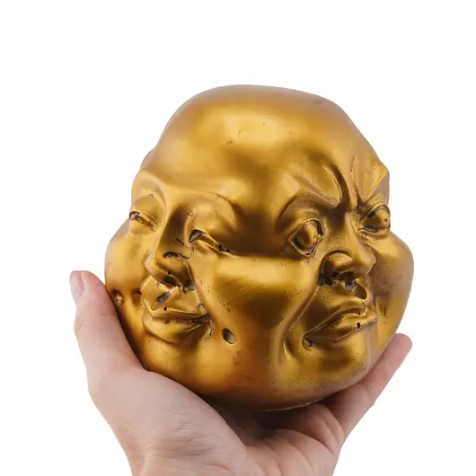 Statueta Feng Shui din rasina Capul lui Buddha cu patru fete, 11cm, imagine 3