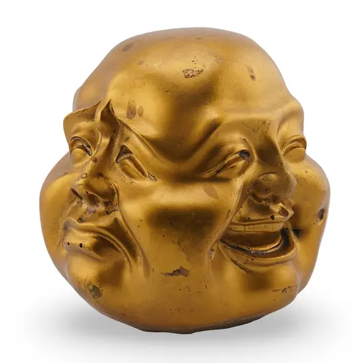 Statueta Feng Shui din rasina Capul lui Buddha cu patru fete, 11cm