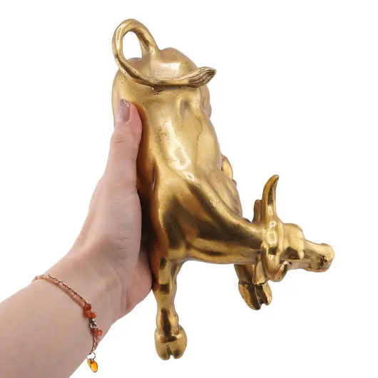 Statueta Feng Shui taur din metal, 19cm, imagine 3