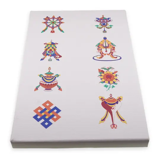 Tablou canva cu cele 8 simboluri tibetane, imagine 2