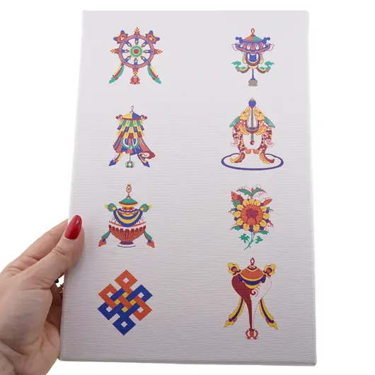 Tablou canva cu cele 8 simboluri tibetane, imagine 3