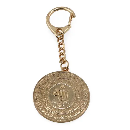 Amuleta Breloc Feng Shui cu cele 8 simboluri norocoase din metal, 10cm, imagine 2
