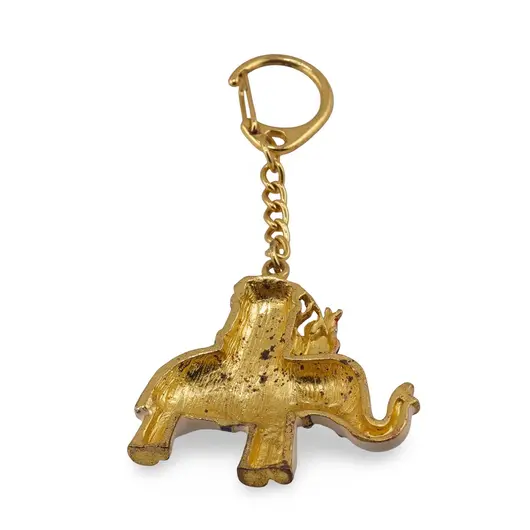 Amuleta Breloc Feng Shui cu Elefantul victorios din metal, 10cm, imagine 2