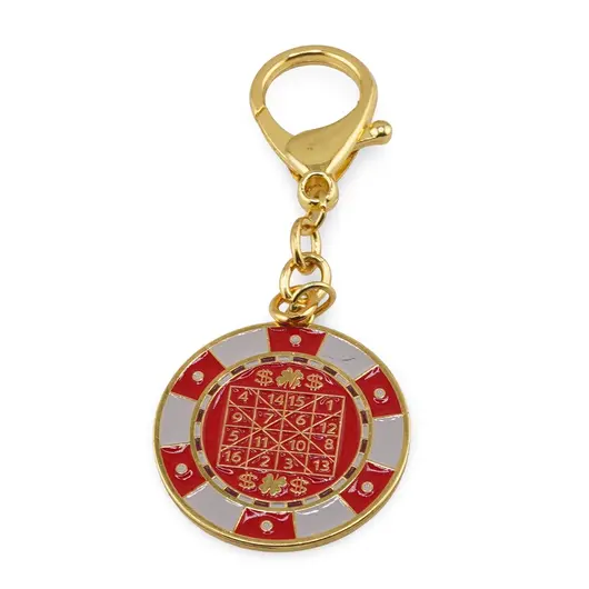 Amuleta Breloc Feng Shui cu Talismanul castigator din metal, 11cm