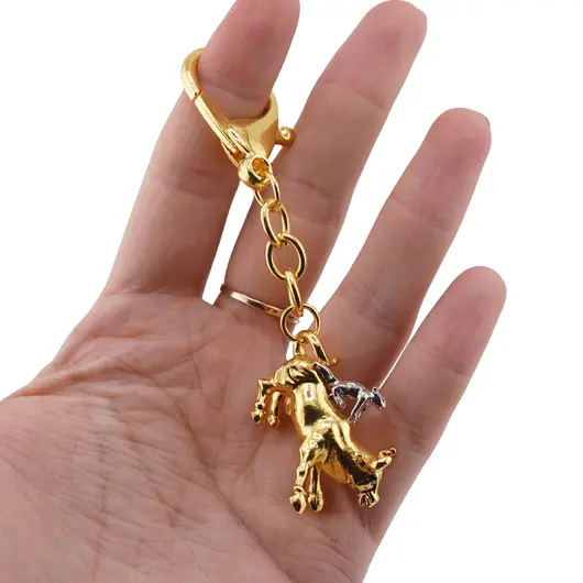 Amuleta Feng Shui Bivol si Sobolan din metal, 10cm, imagine 3